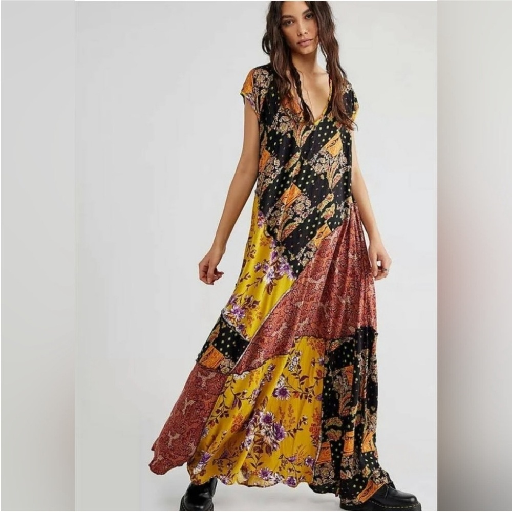 Desert Flower Patched Maxi Dress Free People